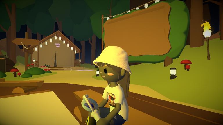 Emjoying the camp fire block